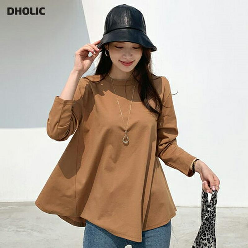 【新作10%OFF】フレアヘムTシャツ・全4色・t64194 レディース【tops】【韓国 ファッション トップス Tシャツ ロ