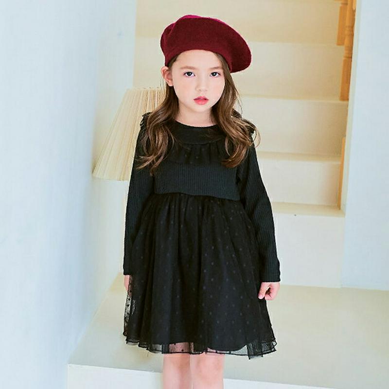 【新作10%OFF】ドットチュールリブワンピース・p006032 キッズ【3~8才】【ops】【ワンピース ミディ丈 ミディワン