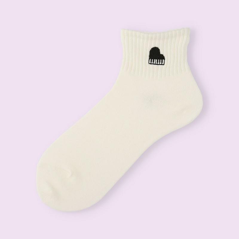 【クーポンで3足￥1000】【Mighty Soxer】 楽器刺繍ショートソックス / 靴下屋 靴下 タビオ マイティソクサー 