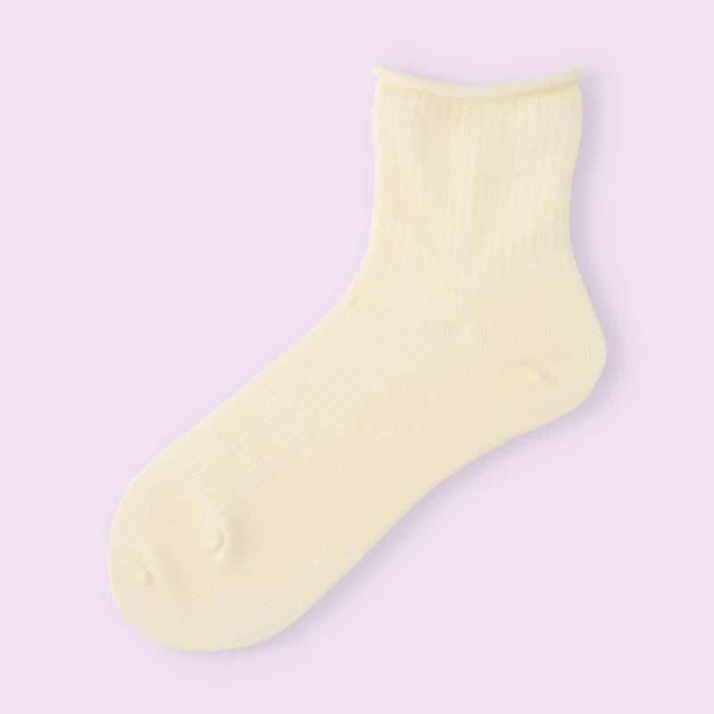 【クーポンで3足1,100円】【Mighty Soxer】 ゴム口ゆったりくるくる無地ワッフルショートソックス / 靴下屋 3pairs 靴下 タビオ マイティソクサー くつ下 ショート レディース 日本製 2206ka