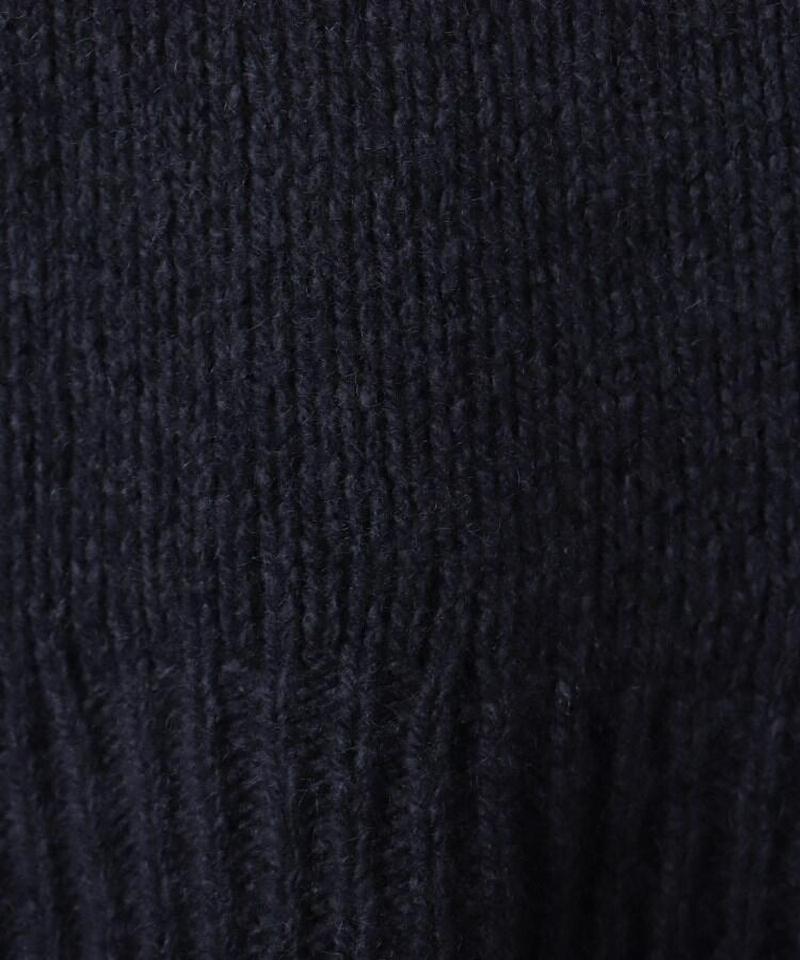 カシミヤスラブハイネックニット