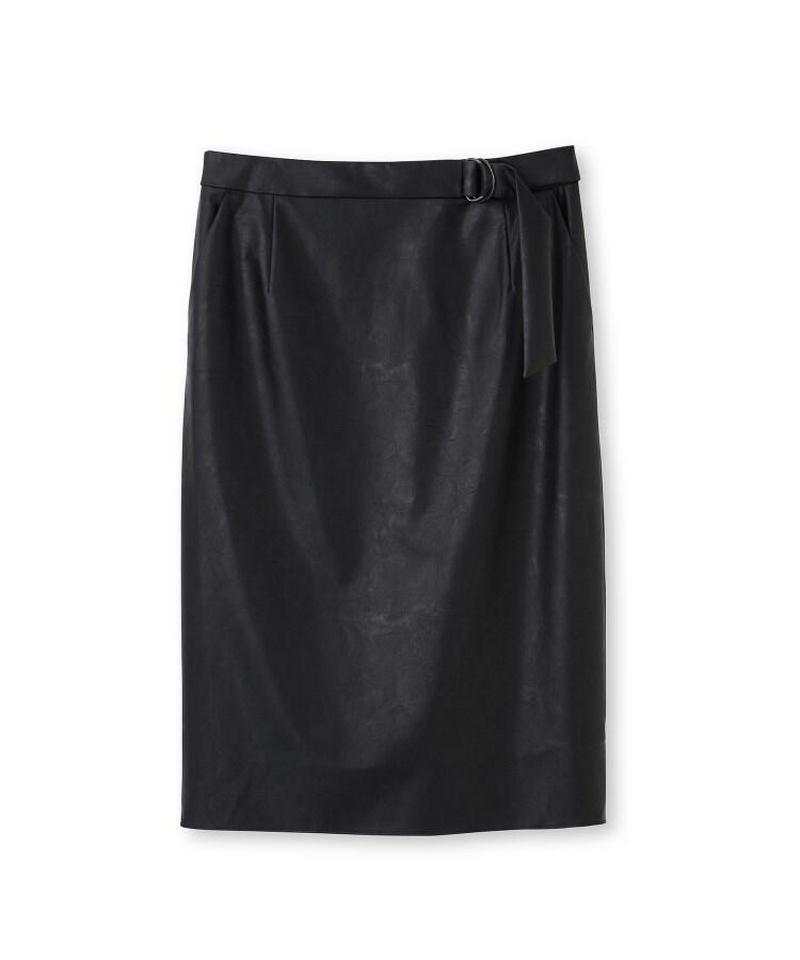 モダンフェイクレザータイトスカート