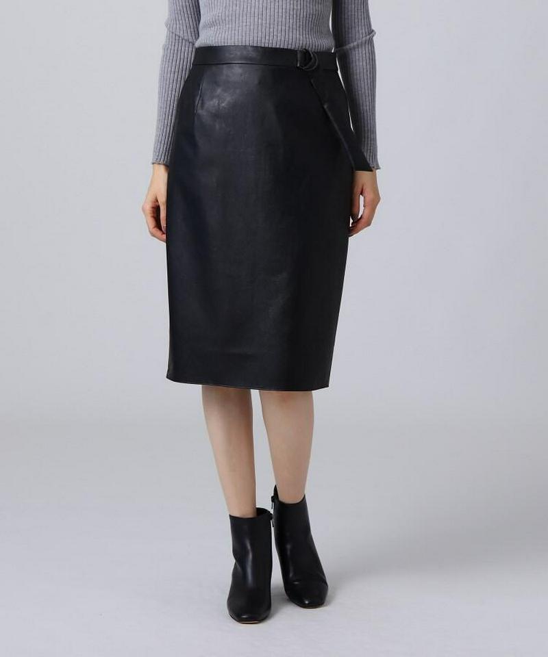 モダンフェイクレザータイトスカート