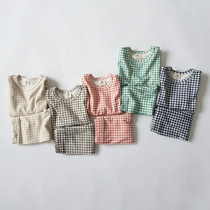 【只今10%OFF】チェック柄TシャツルームウェアSET・u06390 キッズ【3~8才】【uw】【ルームウェア パジャマ 部屋