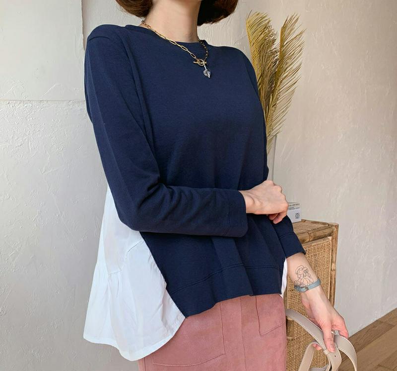 【新作10%OFF】バックティアードTシャツ・全3色・b55863 レディース【tops】【韓国 ファッション トップス Tシャ