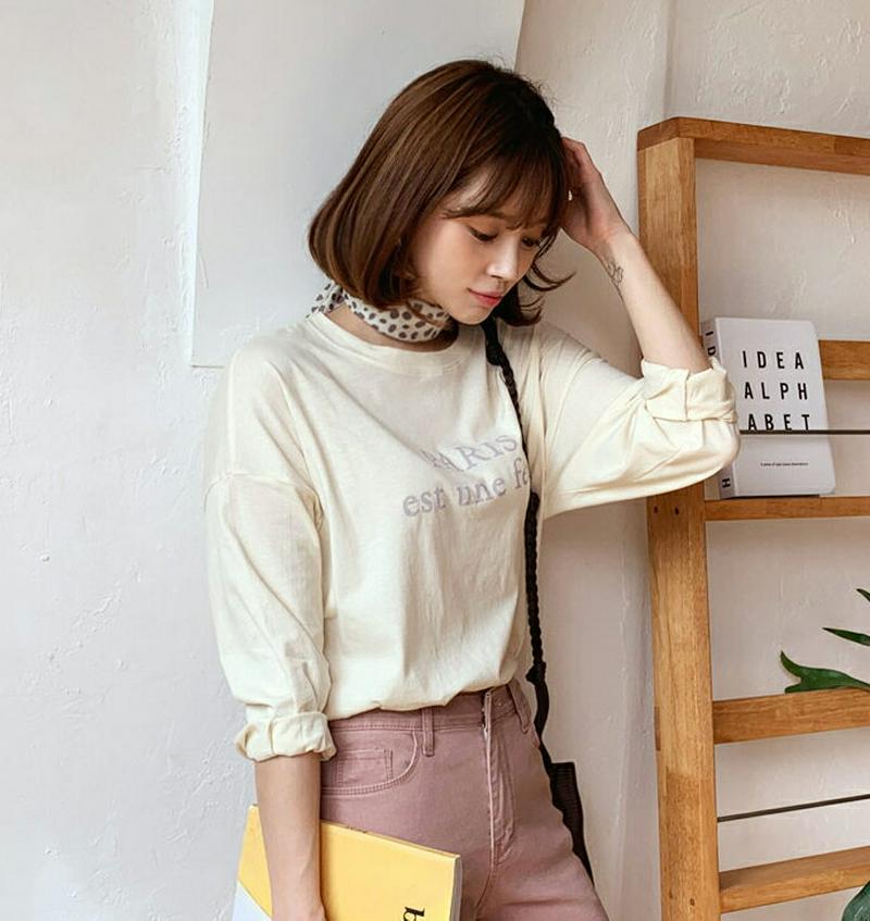 【新作10%OFF】レタリングルーズTシャツ・全4色・b55818 レディース【tops】【韓国 ファッション トップス Tシャ