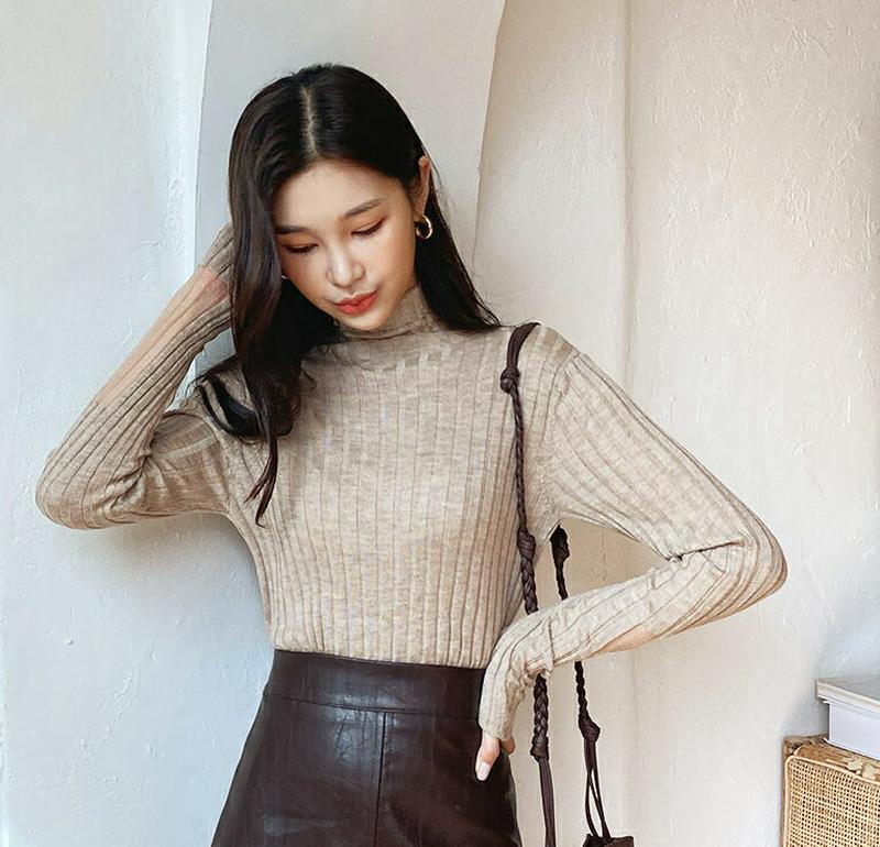 【新作10%OFF】リブタートルハイネックニット・全2色・e55906 レディース【tops】【韓国 ファッション トップス ニ