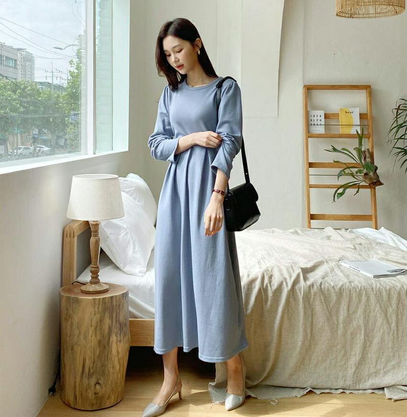 【新作10%OFF】リボンフレアワンピース・全3色・b55833 レディース【ops】【韓国 ファッション ワンピース ロングワ