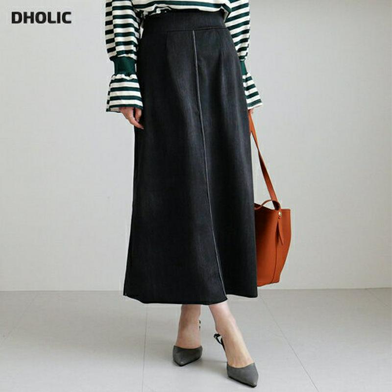 【新作10%OFF】フレアデニムスカート・全2色・b64175 レディース【sk】【韓国 ファッション ボトムス スカート ロン