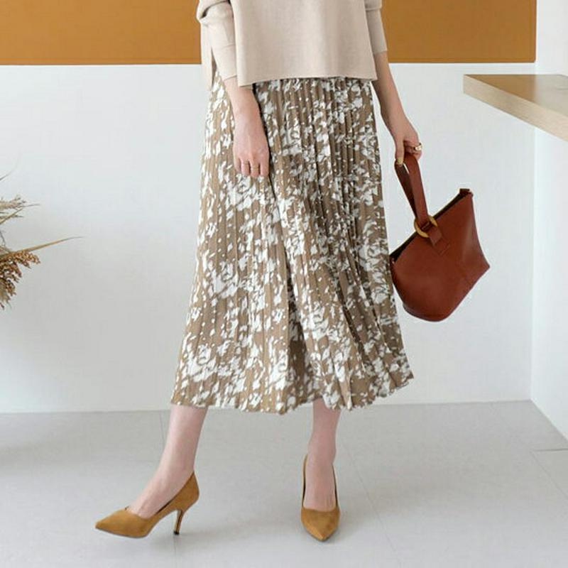 【新作10%OFF】プリーツパターンスカート・全2色・b64170 レディース【sk】【韓国 ファッション ボトムス スカート 