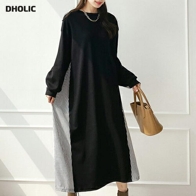 【新作10%OFF】バックストライプワンピース・全3色・b64159 レディース【ops】【韓国 ファッション ワンピース ロン