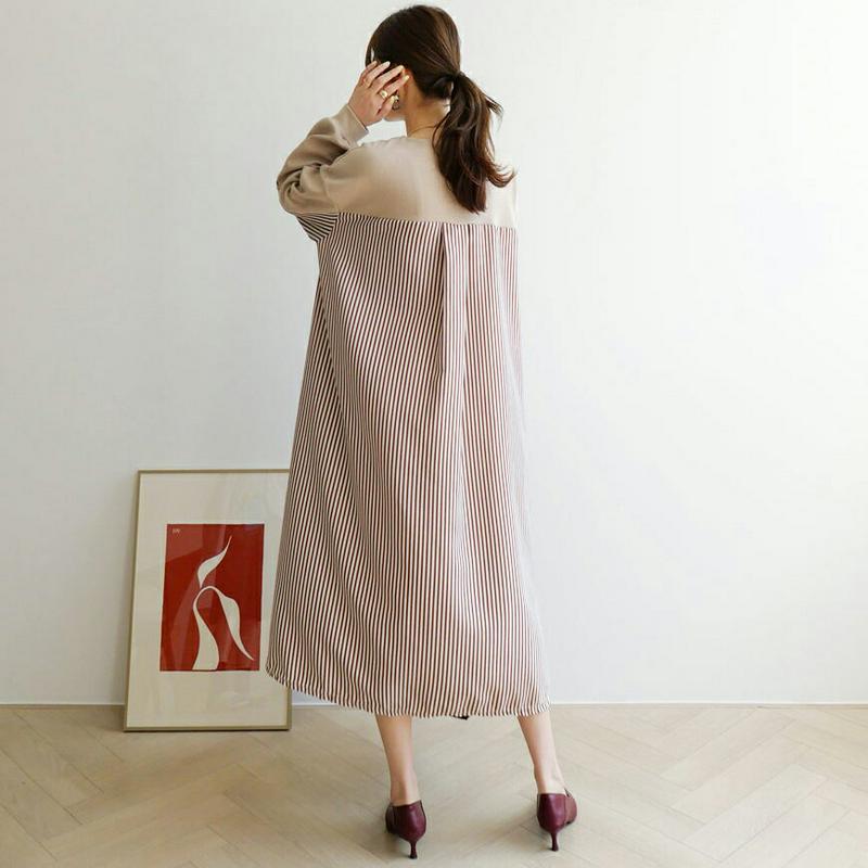 【新作10%OFF】バックストライプワンピース・全3色・b64159 レディース【ops】【韓国 ファッション ワンピース ロン