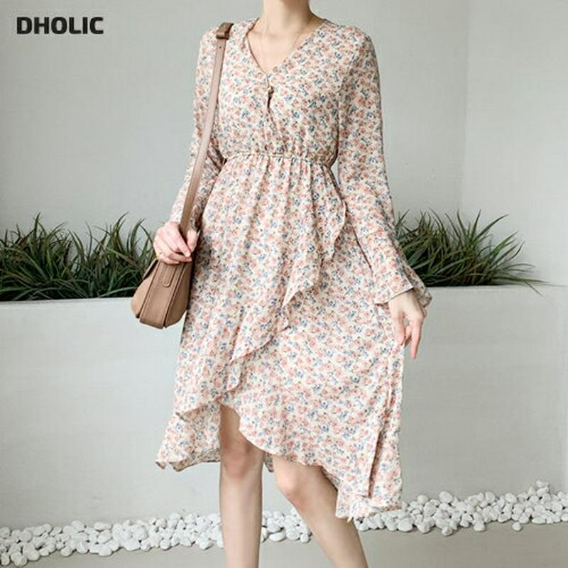 【新作10%OFF】ラッフルフローラルワンピース・全3色・t55835 レディース【ops】【韓国 ファッション ワンピース ミ