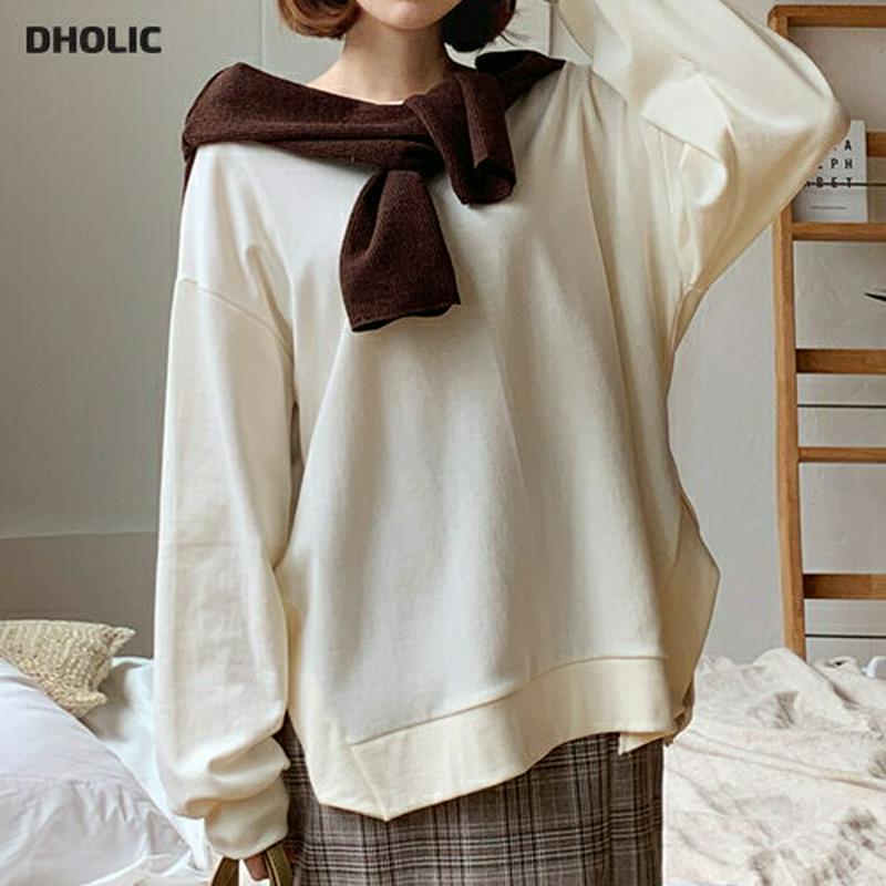 【新作10%OFF】スリットルーズスウェット・全4色・b55822 レディース【tops】【韓国 ファッション トップス スウェ