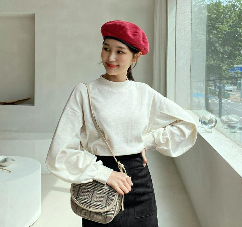 【新作10%OFF】ハーフネックスウェット・全3色・b55908 レディース【tops】【韓国 ファッション トップス スウェッ