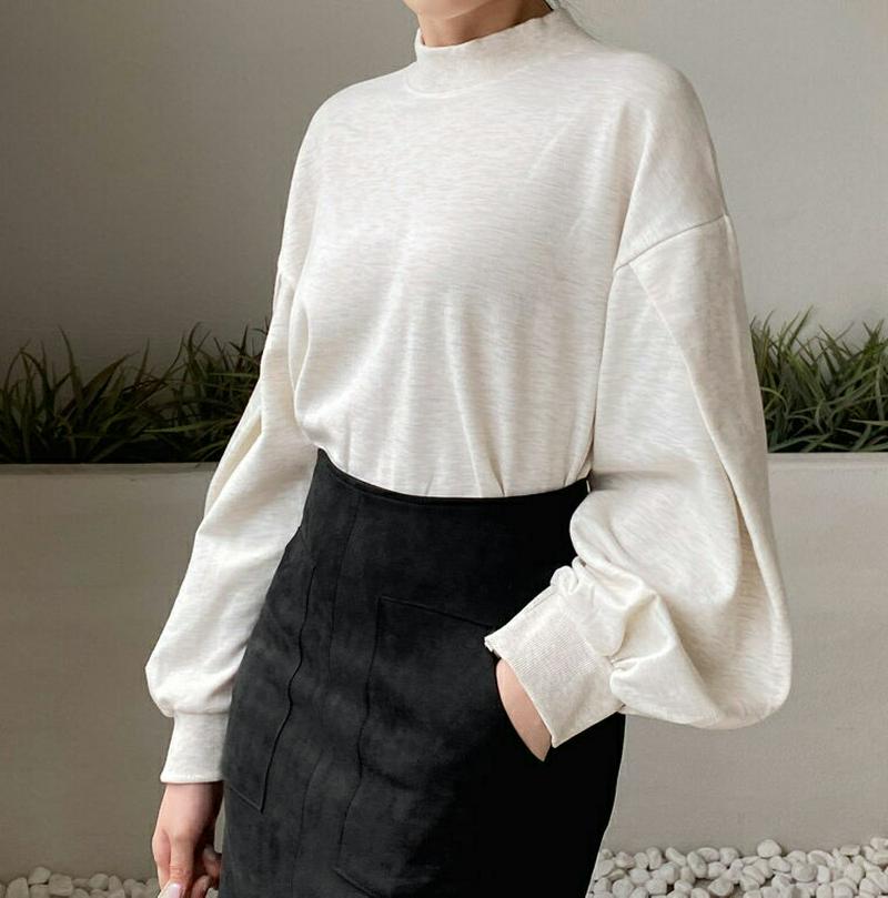 【新作10%OFF】ハーフネックスウェット・全3色・b55908 レディース【tops】【韓国 ファッション トップス スウェッ