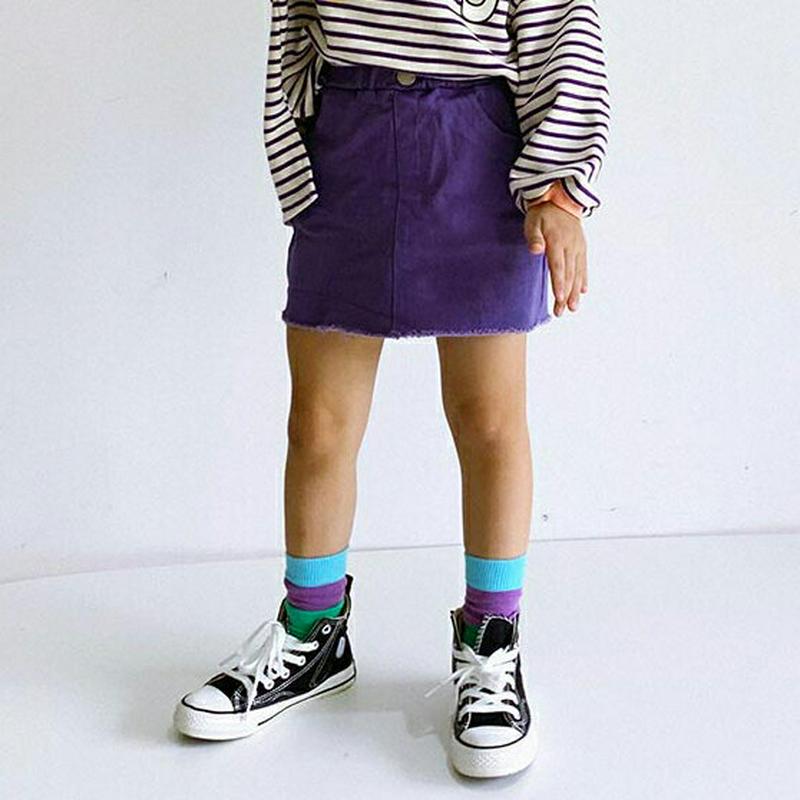 【新作10%OFF】カットヘムミニスカート・u06115 キッズ【3~8才】【sk】【スカート ミニスカート カットオフ 切りっ