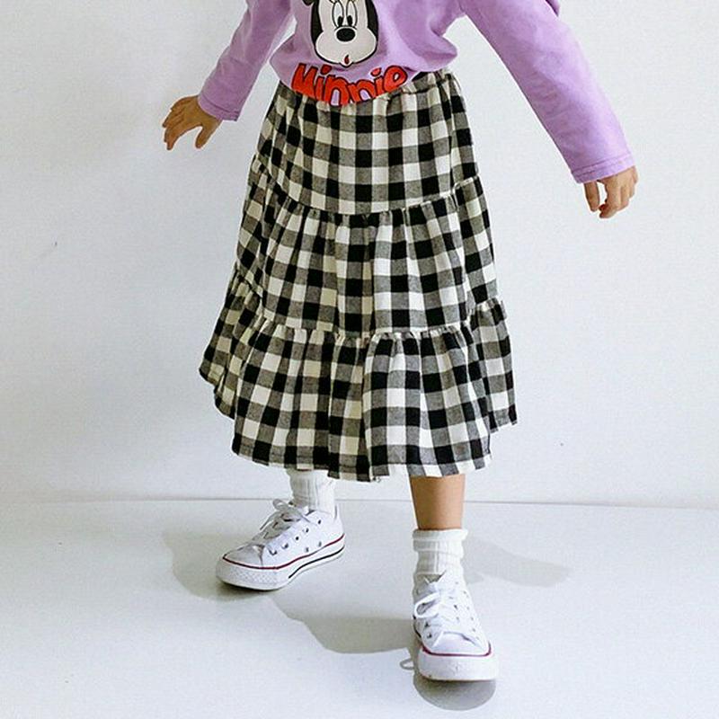 【新作10%OFF】チェック柄ティアードスカート・u06113 キッズ【3~8才】【sk】【スカート ロング ロングスカート テ