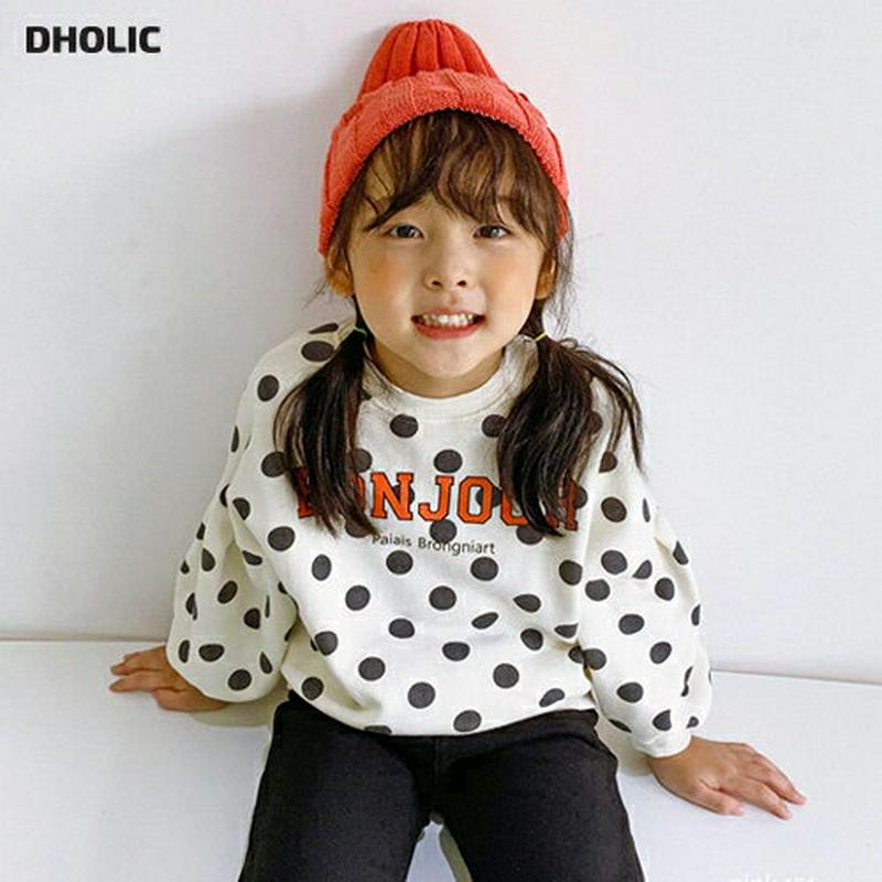 【新作10%OFF】BONJOURドットスウェット・u06139 キッズ【3~8才】【tops】【トップス スウェット トレーナ