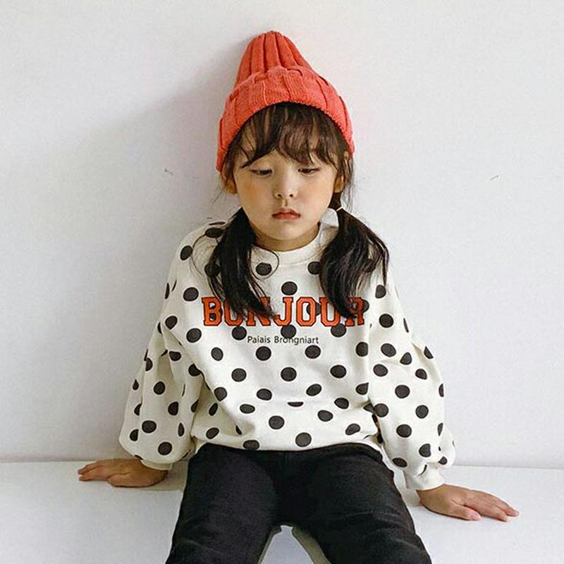 【新作10%OFF】BONJOURドットスウェット・u06139 キッズ【3~8才】【tops】【トップス スウェット トレーナ