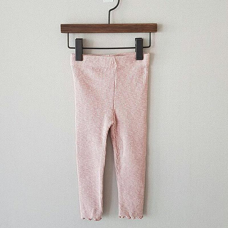 【新作10%OFF】ウェーブヘムリブレギンス・u06395 キッズ【3~8才】【pt】【レギンス リブ リブパンツ パンツ ズボ
