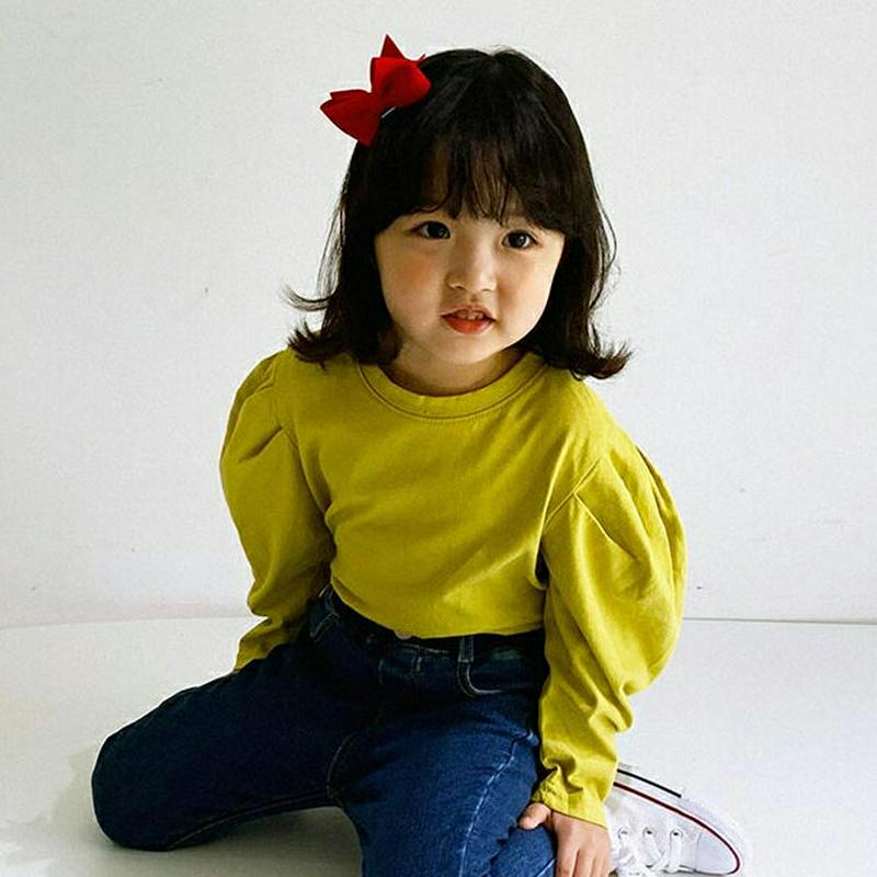 【新作10%OFF】タックスリーブTシャツ・u06141 キッズ【3~8才】【tops】【トップス Tシャツ 長袖 タック 単色