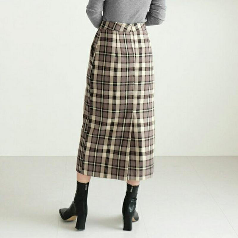 【新作10%OFF】チェックHラインスカート・全2色・t64169 レディース【sk】【韓国 ファッション ボトムス スカート 