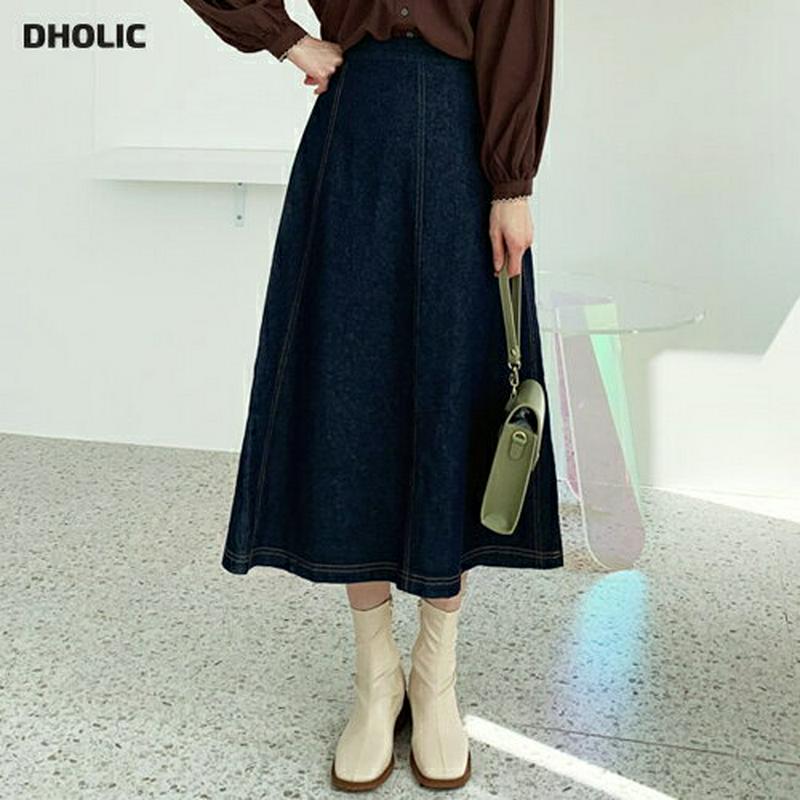 【新作10%OFF】ストレッチデニムスカート全2色・b60890 レディース【sk】【韓国 ファッション ボトムス スカート ロ