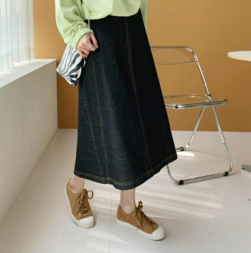 【新作10%OFF】ストレッチデニムスカート全2色・b60890 レディース【sk】【韓国 ファッション ボトムス スカート ロ