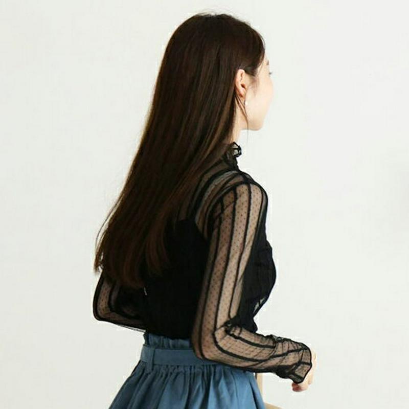 【新作10%OFF】ドットシアーTシャツ・全4色・64157 レディース【tops】【韓国 ファッション トップス Tシャツ ロ