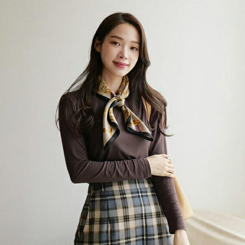 【新作10%OFF】ラウンドネックスリムTシャツ・全4色・t64163 レディース【tops】【韓国 ファッション トップス T