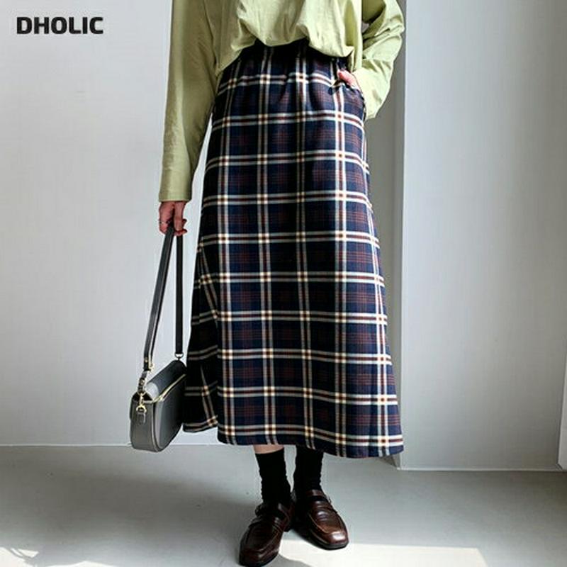 【新作10%OFF】チェックAラインスカート・全2色・t60917 レディース【sk】【韓国 ファッション ボトムス スカート 