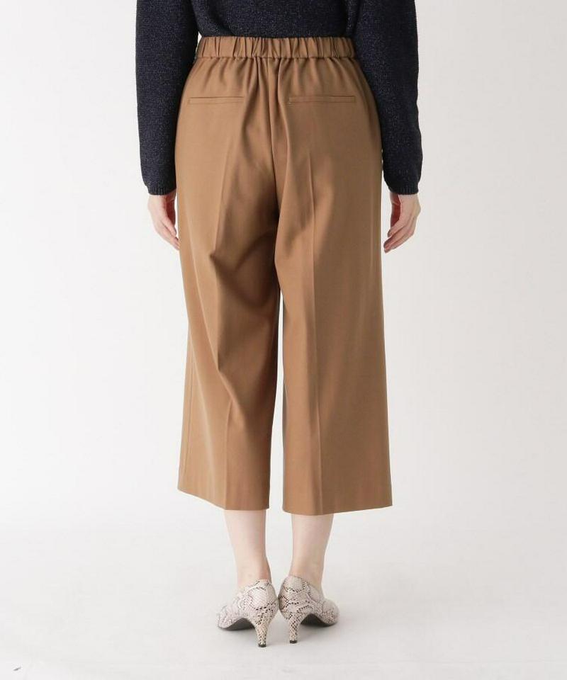 微光沢ベルト風ワイドパンツ