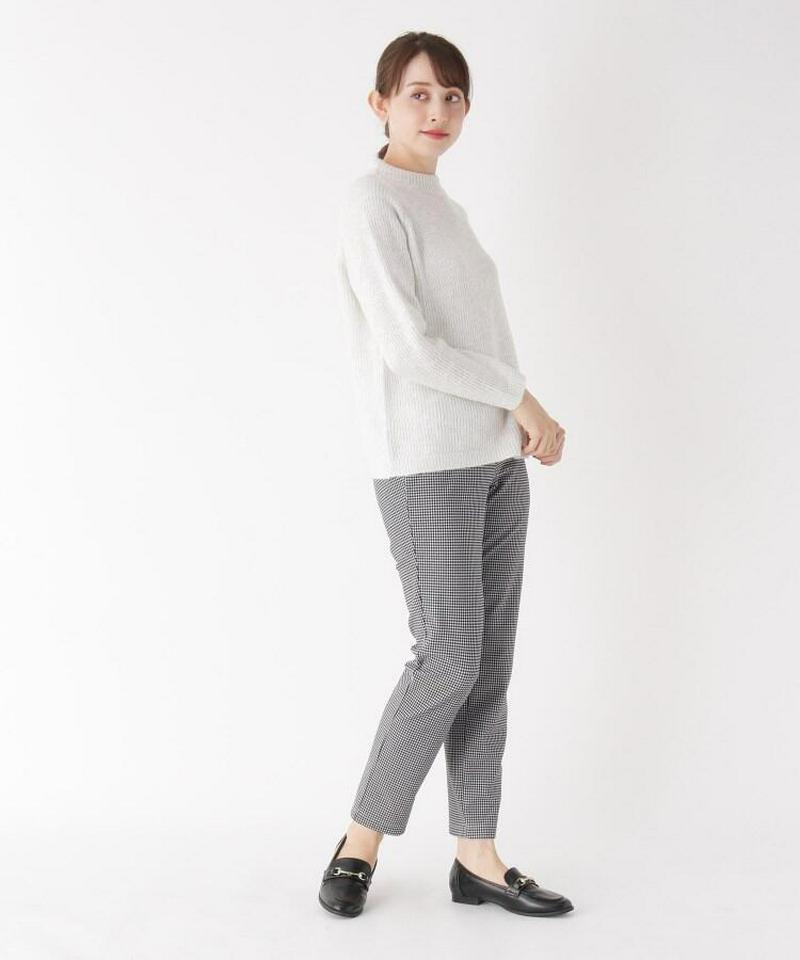 チドリ格子柄テーパードパンツ