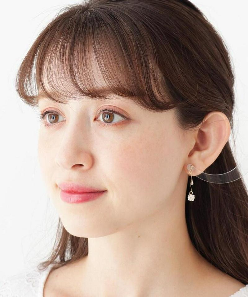 パール調ビジュー×バーモチーフイヤリング