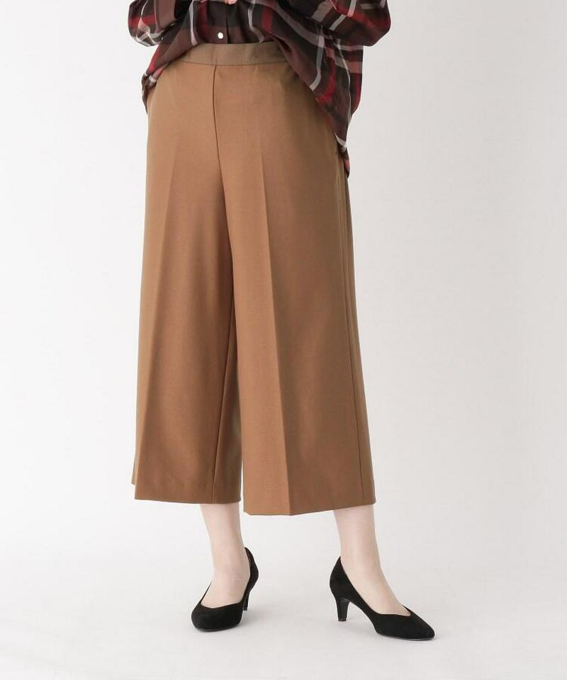 微光沢ベルト風ワイドパンツ
