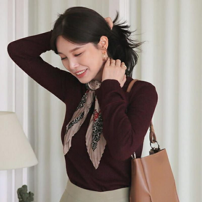 【新作10%OFF】ウェーブヘムラウンドニット・全5色・b64353 レディース【tops】【トップス ニット ニットトップス 