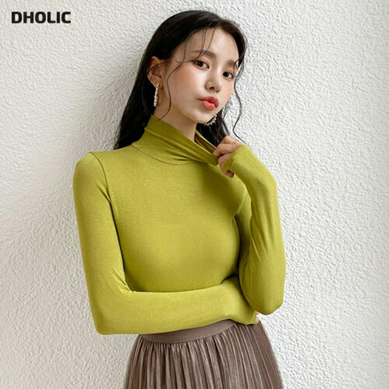 【新作10%OFF】ハイネックスリムTシャツ・全6色・b56925 レディース【tops】【韓国 ファッション トップス Tシャ