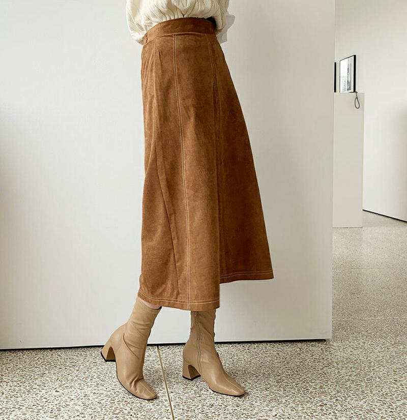 【新作10%OFF】スエード調ストレッチスカート・全4色・b56919 レディース【sk】【韓国 ファッション ボトムス スカー