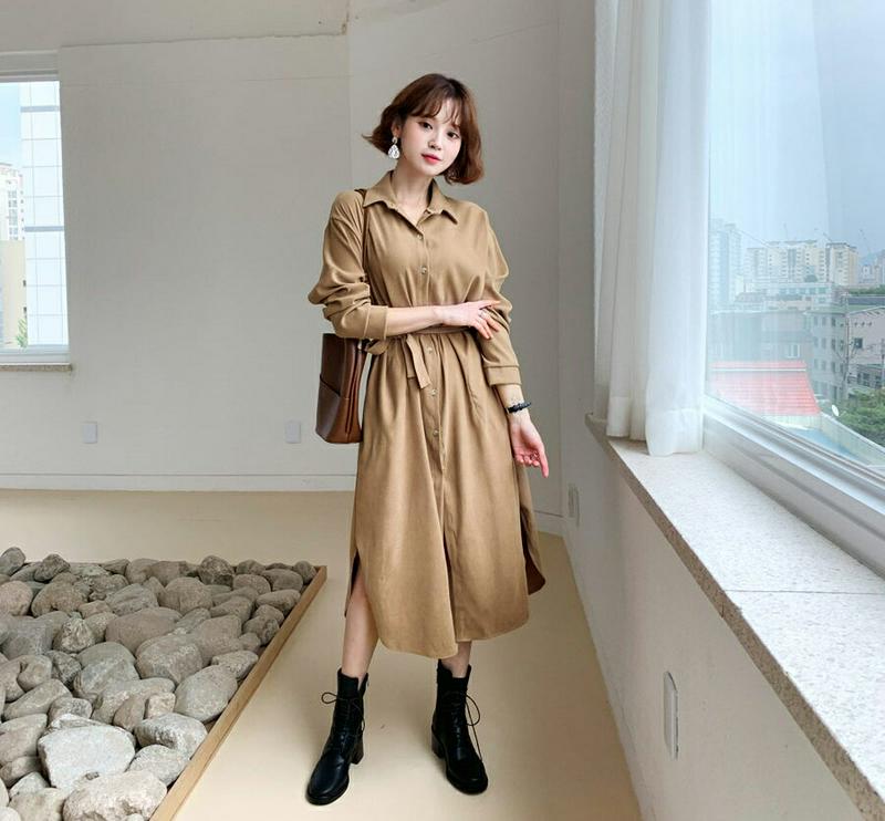 【新作10%OFF】ストラップ付ロングシャツ・全4色・t56953 レディース【bl】【韓国 ファッション トップス シャツ ロ