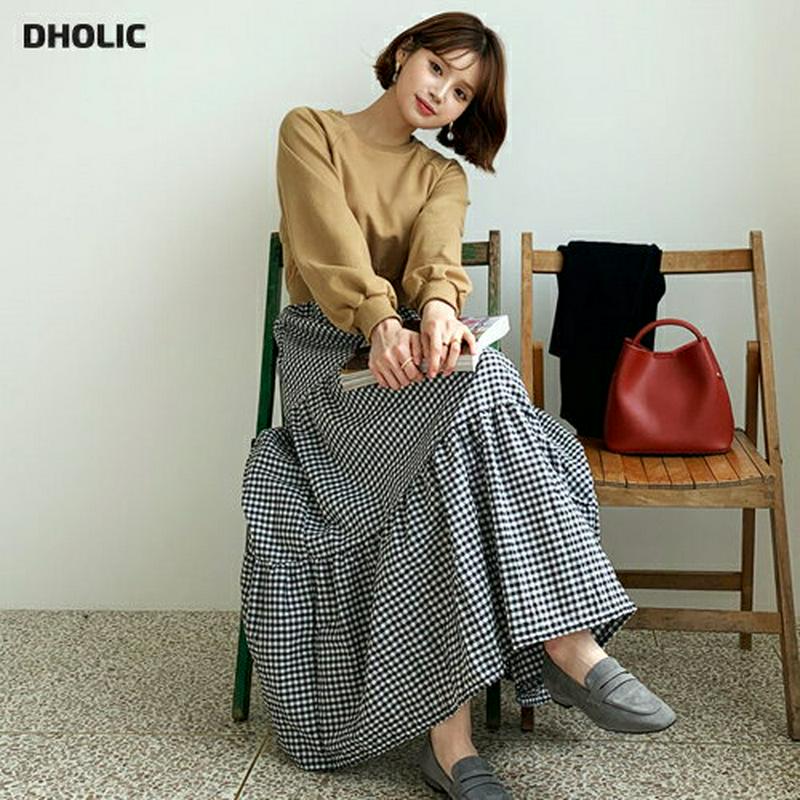 【新作10%OFF】チェックコンビワンピース・全3色・b56944 レディース【ops】【韓国 ファッション ワンピース ロング