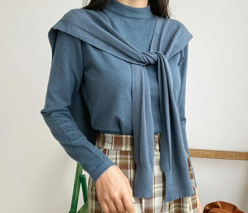 【新作10%OFF】ショール&ニットSET・全5色・b56928 レディース【tops】【韓国 ファッション トップス ニット 