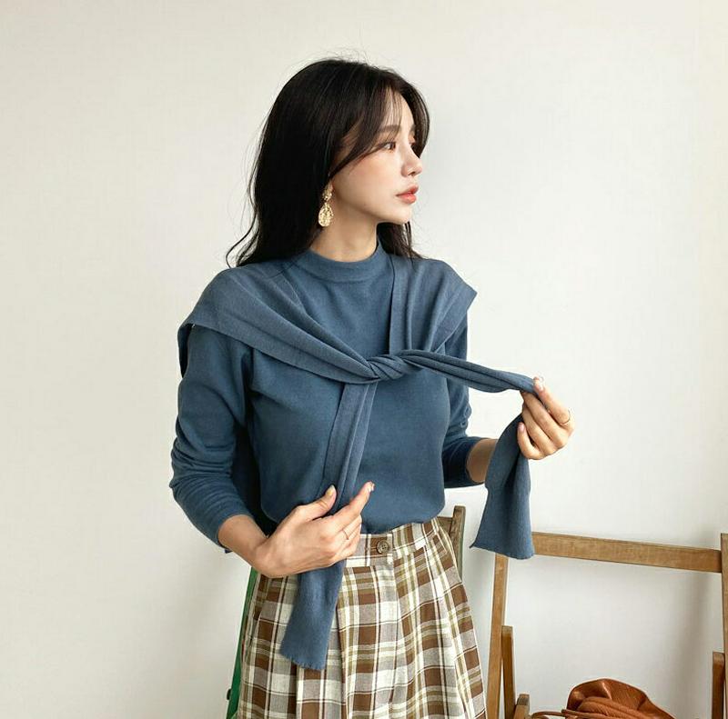 【新作10%OFF】ショール&ニットSET・全5色・b56928 レディース【tops】【韓国 ファッション トップス ニット 