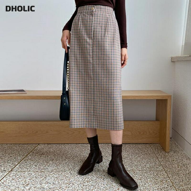 【新作10%OFF】チェックHラインスカート・全2色・t56923 レディース【sk】【韓国 ファッション ボトムス スカート 