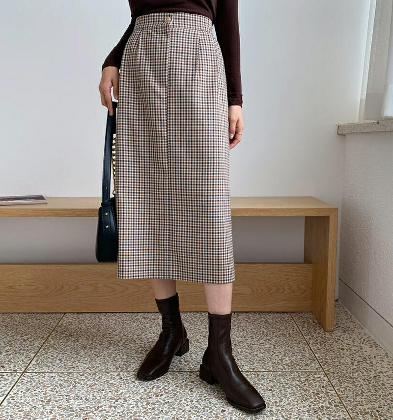 【新作10%OFF】チェックHラインスカート・全2色・t56923 レディース【sk】【韓国 ファッション ボトムス スカート 