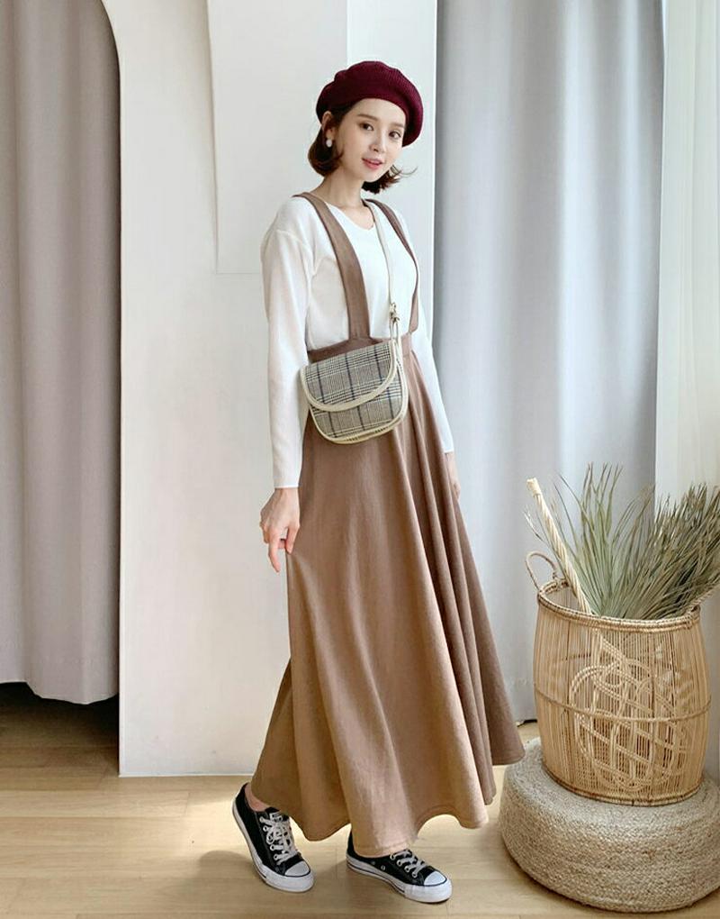 バッククロスワンピース・全3色・b55832 レディース【ops】【韓国 ファッション ワンピース ロングワンピース サロペット