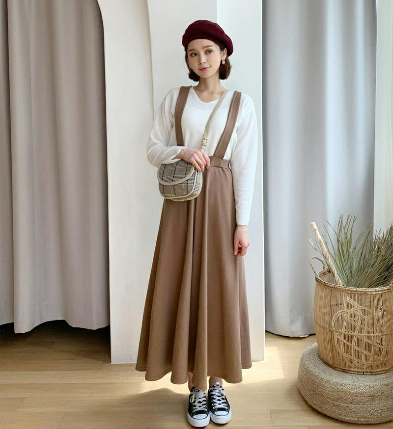 バッククロスワンピース・全3色・b55832 レディース【ops】【韓国 ファッション ワンピース ロングワンピース サロペット