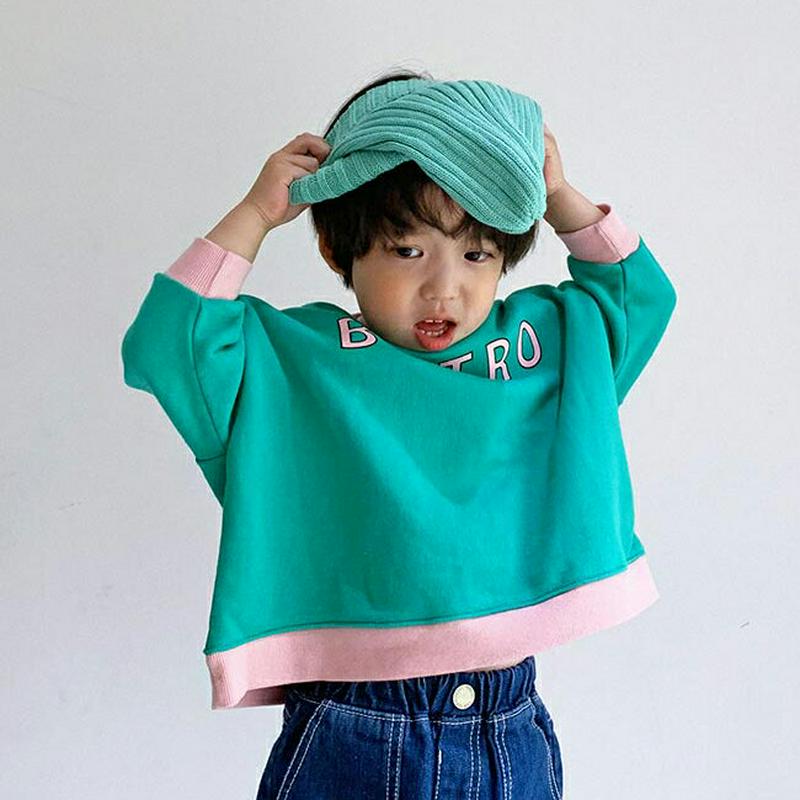 BISTRO配色スウェット・u06142 キッズ【3~8才】【tops】【トップス スウェット トレーナー 長袖 ロゴ カジュア