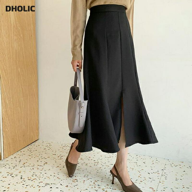 【新作10%OFF】スリットフレアスカート・全2色・b61220 レディース【sk】【韓国 ファッション ボトムス スカート ロ