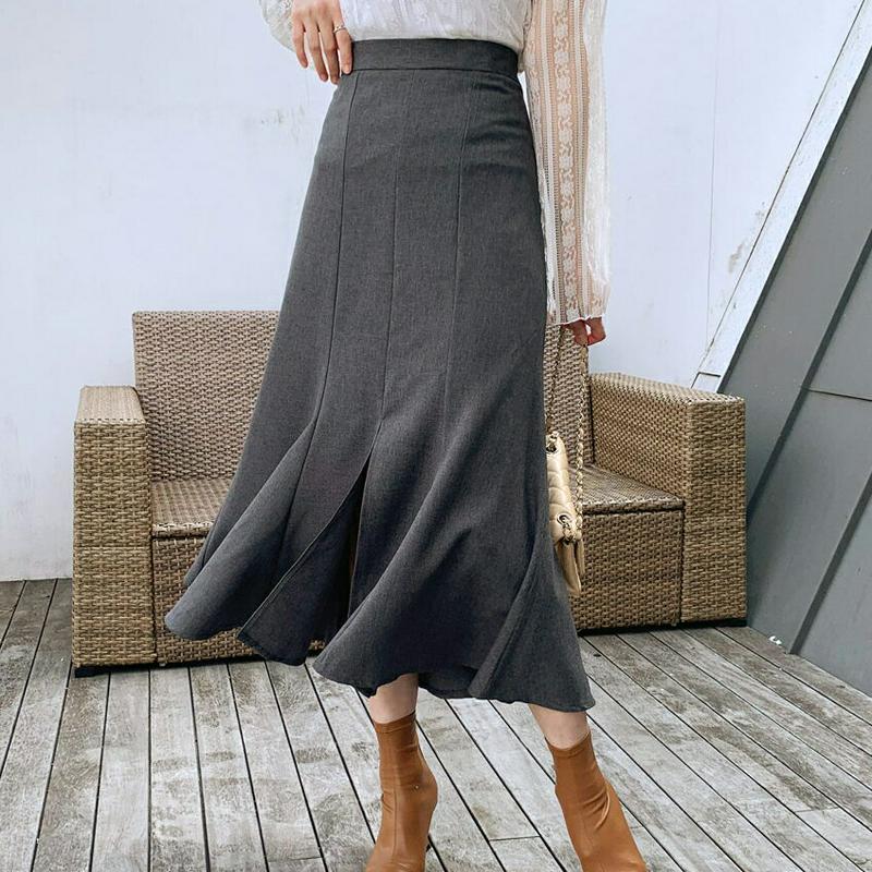 【新作10%OFF】スリットフレアスカート・全2色・b61220 レディース【sk】【韓国 ファッション ボトムス スカート ロ